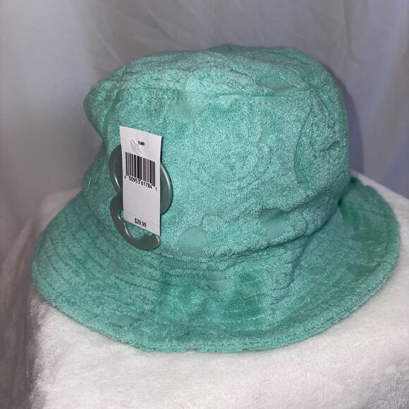 Disney Parks Mickey Mouse Bucket Terry Cloth Hat Turquoise Green Adult OS New - Picture 4 of 10